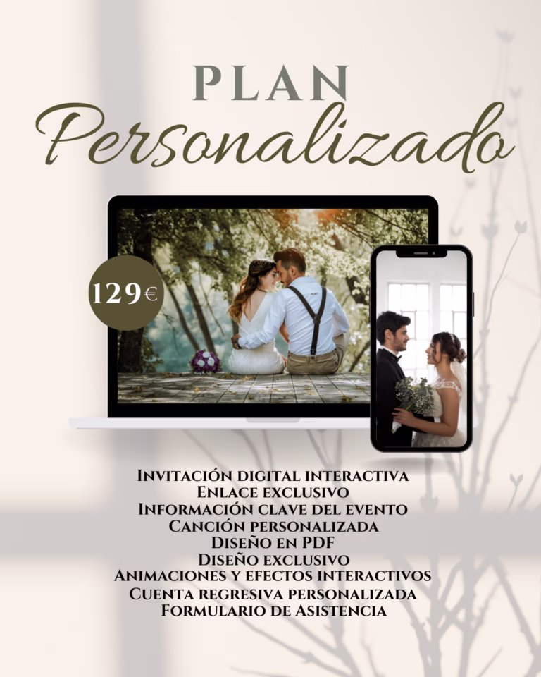 Ejemplo visual de invitación digital Invitoo