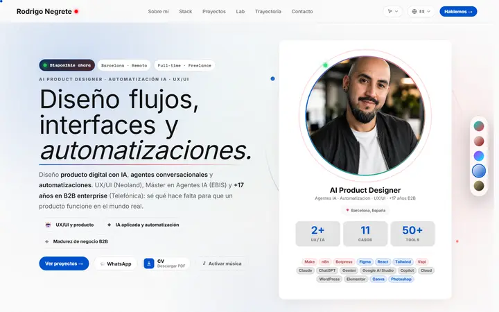 Portada en el tema Minimal Journal, blanco con azul