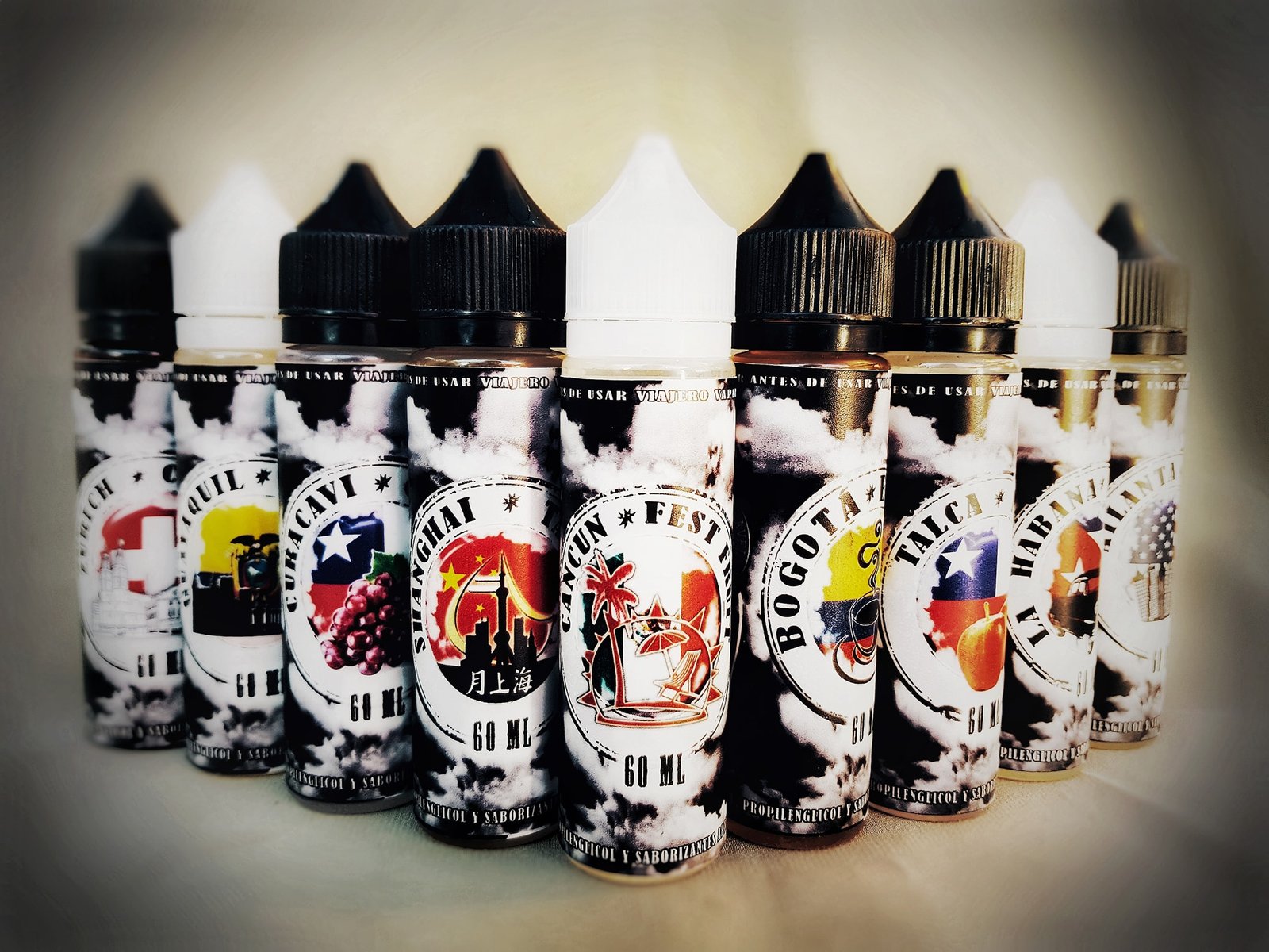 Botellas reales de Travel of Vapers