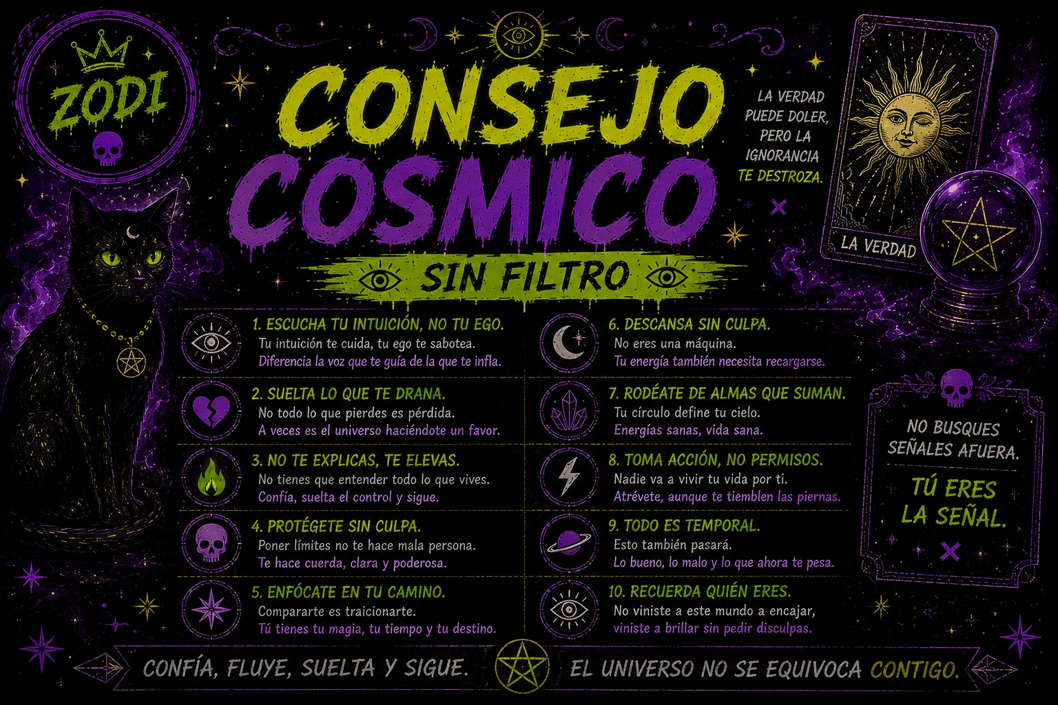 Consejo cósmico sin filtro